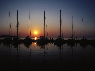 Boat Masts and Sunset, WI