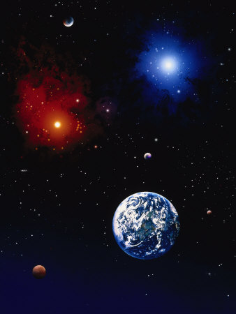 Space Illustration of Earth and Planets