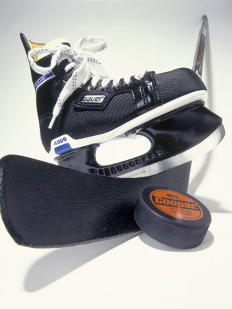 Black Ice Skates Poster