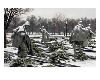 Korean War Memorial Winter Snow
