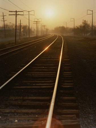 Buy Morning Sun Shines on Railroad Tracks at AllPosters.com