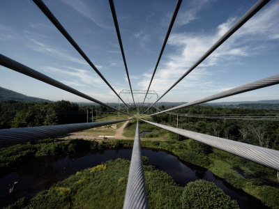 Buy Nine Electric Cables Stretch to a Transmission Tower at AllPosters.com