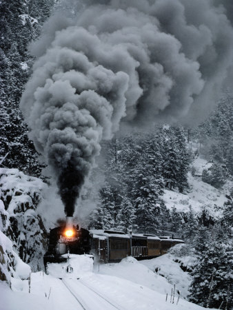 Buy A Train Chugs Through the Snow Blanketing the San Juan Mountains at AllPosters.com