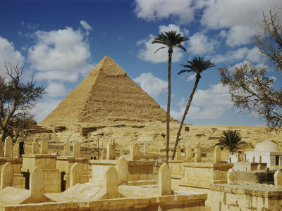 Buy The Great Pyramid of Cheops Seen Behind an Arab Cemetery at AllPosters.com