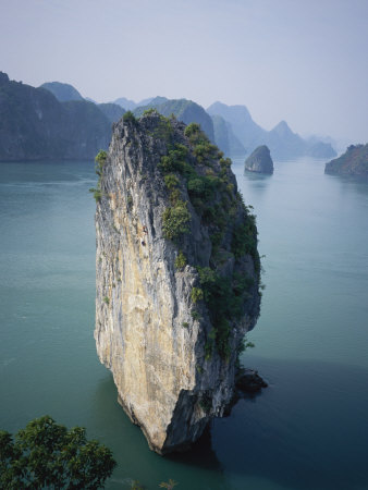 Karst Limestone Tower in Halong Bay, Vietnam