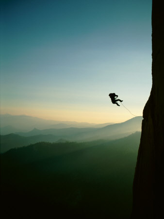 Buy A Rock Climber from the 90 Degree Face of a Mountain Wall at AllPosters.com