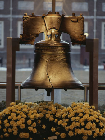 Buy Close View of the Liberty Bell, and Flowers Beneath It at AllPosters.com