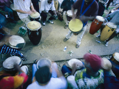 Buy The Blur of a Frenzied Beat in a Circle of Spontaneous Drumming at AllPosters.com