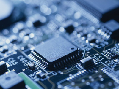Buy Close View of Chip on Computer Circuit Board at AllPosters.com
