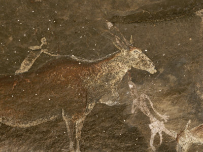 Buy Hunters and Animals in a Cave Painting in the Drakensberg Range at AllPosters.com
