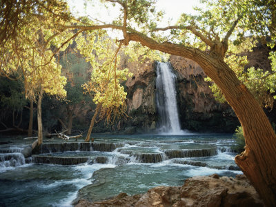 Scenic View of a Waterfall on Havasu Creek