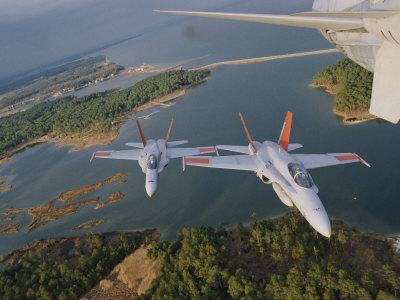 Patuxent Naval Air Strike Command Jets over Point Lookout