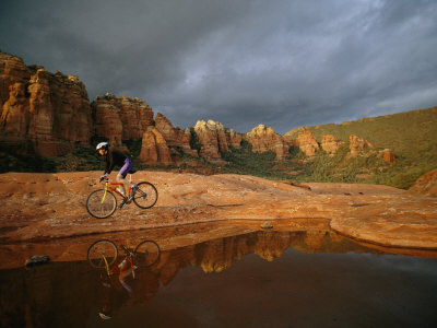 Buy A Biker Cycles Across the Desert at AllPosters.com