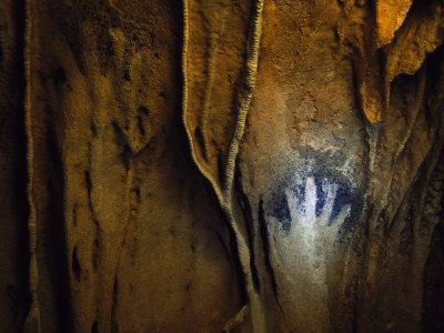 Buy Negative Handprint Adorns the Wall of a Maya Cave in Belize at AllPosters.com