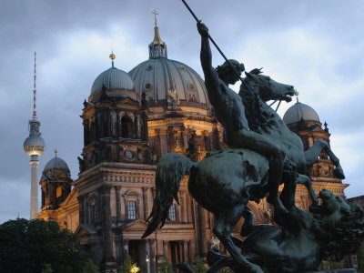 Buy A Twilight View of the Berlin Cathedral, Berlin Landmarks at Night at AllPosters.com