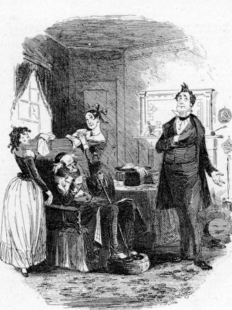Illustration Depicting a Scene from the Charles Dickens Novel Martin Chuzzlewit