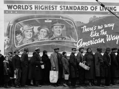 African American Flood Victims Lined Up to Get Food and Clothing From Red Cross Relief Station