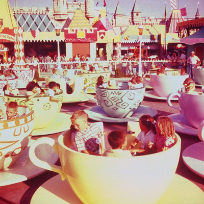 Children on Giant Teacup Ride at Walt Disney