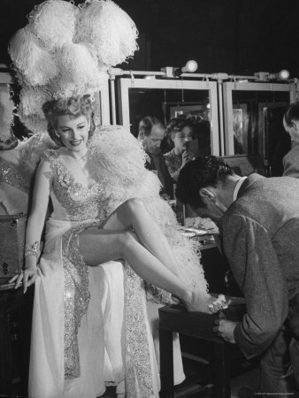 Chorus Girl Getting a Pedicure During Filming of the Movie "The Ziegfeld Follies"