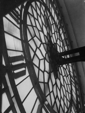 Close Up of Back of Lit Face of Big Ben
