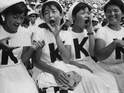 Cheerleaders Rooting For Their Team Poster