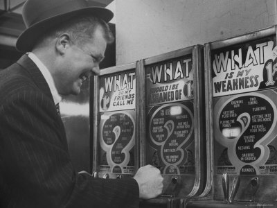 Man Playing with Fortune Telling Games For a Penny