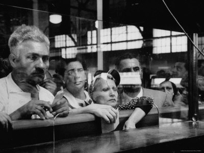 Here Waiting Faces Mirror Anxiety as They Hear List of the Survivors of Sinking Ship Andrea Doria