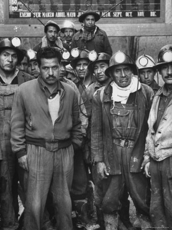 Miners with Boss of Communist Run Miners Union in Bolivia Ireno Pimentel