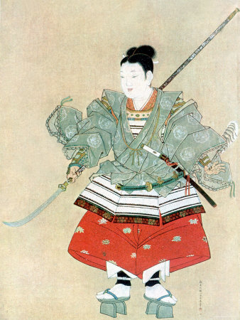 Painting Showing Japanese Samurai Warrior in Full Regalia