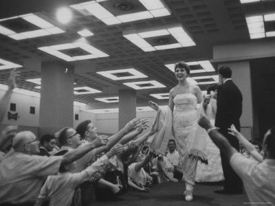 Soviet Fashion Model in a Fashion Show at the Soviet Exhibition