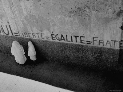 Pro French Constitution Sign on an Algerian Wall