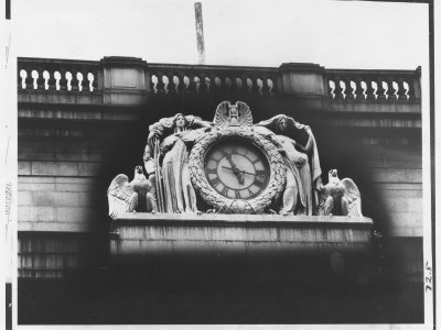 Buy Ornate Sculptural Exterior Clock on Neo Classical Facade of Penn Station, Soon to Be Demolished at AllPosters.com
