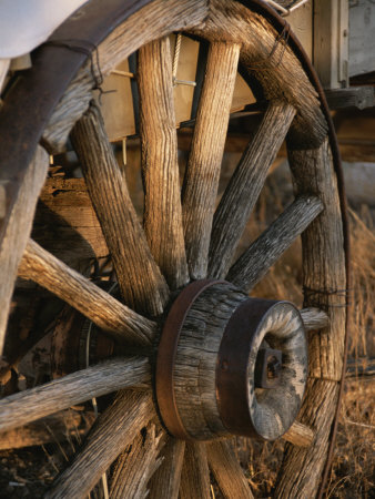 Buy Wagon Wheel on Covered Wagon at Bar 10 Ranch Near Grand Canyon at AllPosters.com