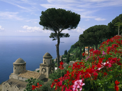 Scenic View of Villa Rufolo Terrace Gardens and Wagner Terrace