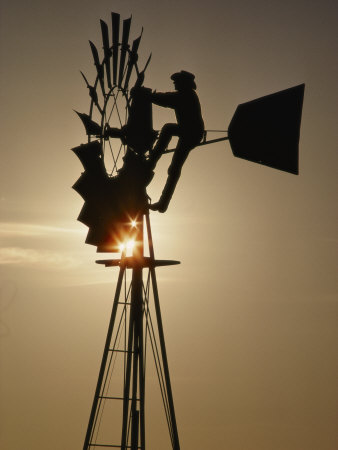 Buy A Man Climbs a Windmill to Make Adjustments at AllPosters.com
