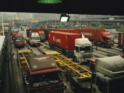 Containers Being Loaded at the Hong Kong Container Terminal
