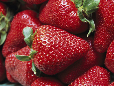 Close View of Ripe Strawberries