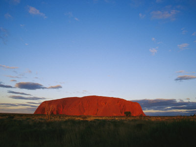 View of Ayers Rock Under a Twilight Sky