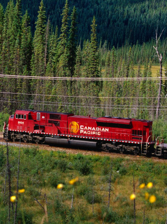 Canadian Pacific Railway Near Vermillion Lakes and Mt. Rundle, Banff National Park, Alberta, Canada,Lawrence  Worcester