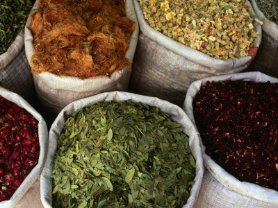Bags of Spices for Sale at Market, Tripoli, Lebanon