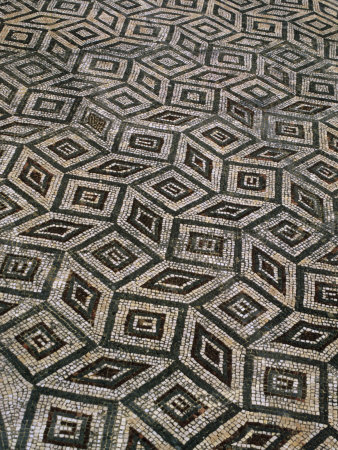 Mosaic Floor in Roman Ruins, Conimbriga, Portugal