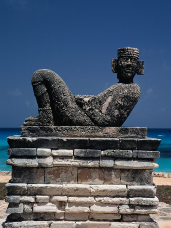 Ceremonial Statue of Chac Mool, Cancun, Quitana Roo, Mexico