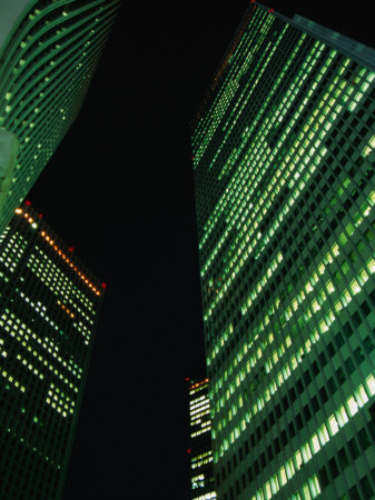 Skyscrapers in Shinjuku at Night, Tokyo, Japan