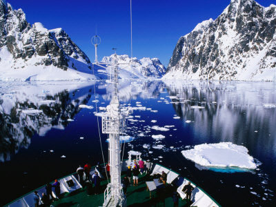 Ioffe Ship Icebreaking Through Lemaire Channel, Paradise Bay, Antarctic Peninsula, Antarctica