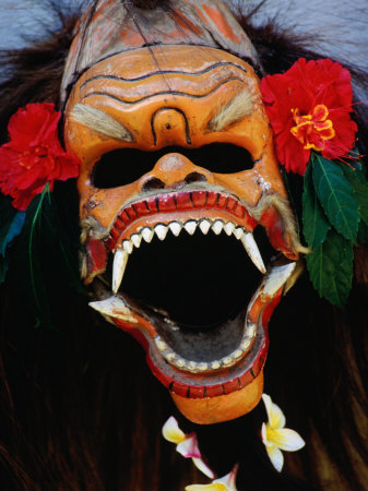 Demon Mask Used During Morning Barong Performance in Batubulan, Batubulan, Indonesia