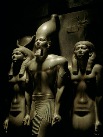 Pharaoh Menkaure with Two Goddesses, Egyptian Museum, Cairo, Egypt