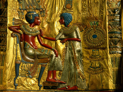 Gold and Silver Inlaid Throne from the Tomb of Tutankhamun, Valley of the Kings, Egypt