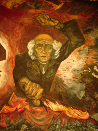 Orozco Mural of Hidalgo at City Hall, Palacio del Gobierno, Guadalajara, Mexico