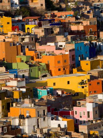 Steep Hill with Colorful Houses, Guanajuato, Mexico