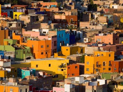 Steep Hill with Colorful Houses, Guanajuato, Mexico